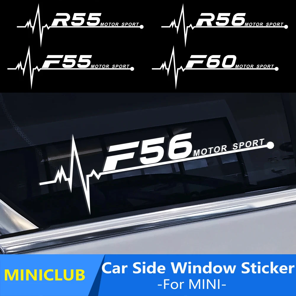 2Pcs Car Side Window Stickers For MINI John Cooper S JCW R55 R56 R60 R61 F54 F56 F55 F57 F60 Lightning Auto Tuning Accessories