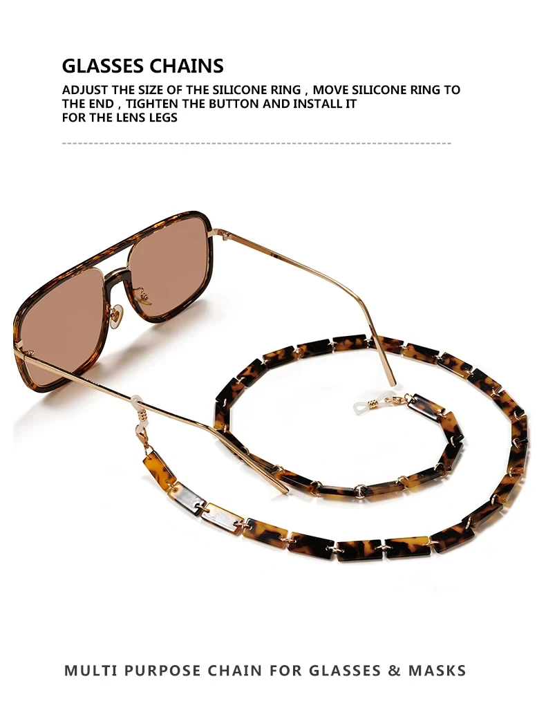 Marmor ader Acryl Brille Kette Halskette rutsch feste Lanyard um Hals Sonnenbrille Ketten für Erwachsene trend ige Brille Seil halter – Detail 3