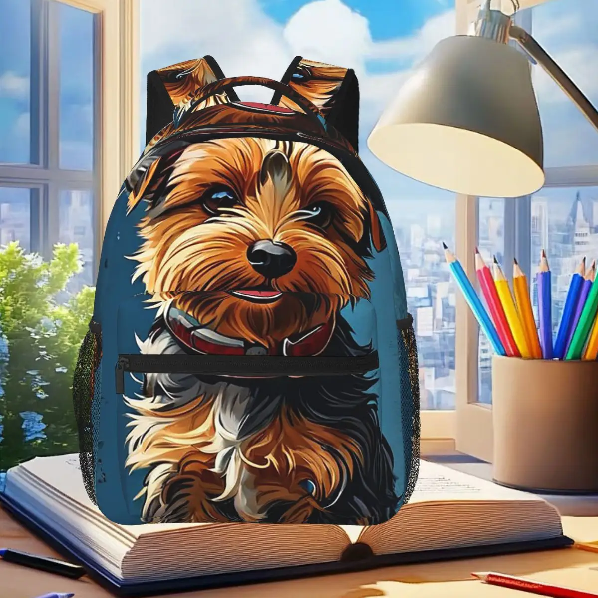 

Inspirational Yorkshire Terrier Backpack Student Boys Girls BookBag Children School Bag Computer Shoulder Bags for Men Women
