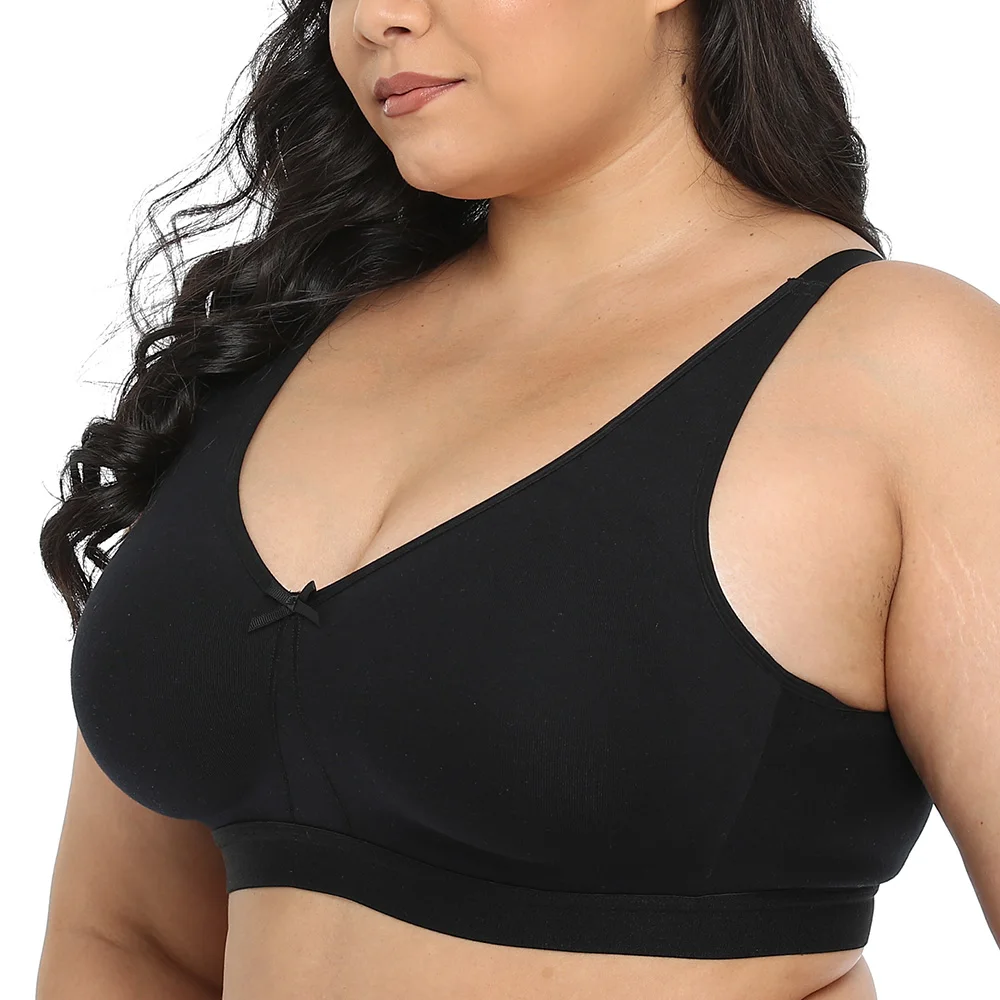 New Plus Size Bras Underwear Cotton Wireless Full Large Cup Seamless Ultra-thin Woman Bras Big Size Bras Underwear D E F G H I