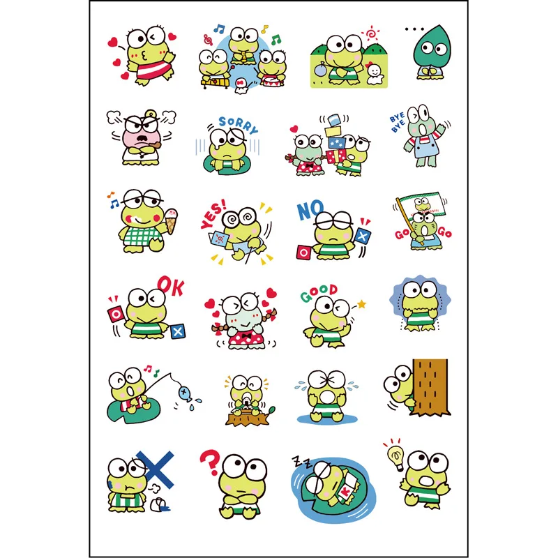 4pcs Cartoon Cute Keroppi Hand Account Stickers Mobile Computer Album Diary Stickers