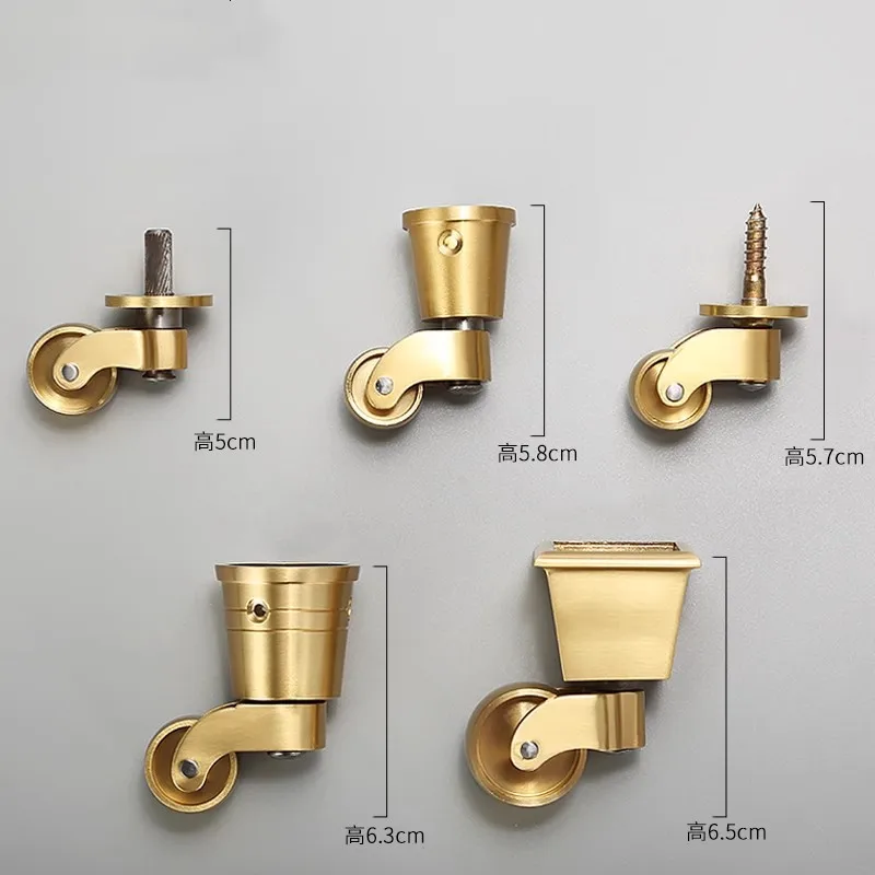 2 Pcs of High-end Brass Casters Universal Furniture Casters Sofa Table and Chair Casters Office Chair Wheels Furniture Hardware