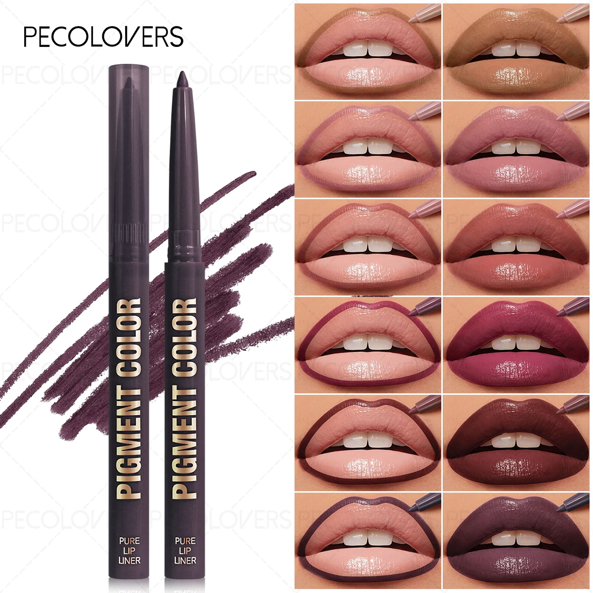 Pink Purple Lip Liner Matte long Lasting Waterproof Lipstick Easy Glide Non-Stick Moisturizing Lipstick Perfect Holiday Gift