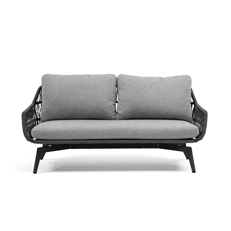 في الهواء الطلق الألومنيوم الإطار حبل طقم أريكة أثاث الحدائق الأنيق فندق بارك شقة مستودع شرفة #3