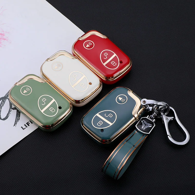 3 buttons Soft TPU Car Key Fob Cover Case Smart Remote Shell Holder for BYD S6 S7 G3 L3 M6 L6 E6 F0 F3 Keychain Protector