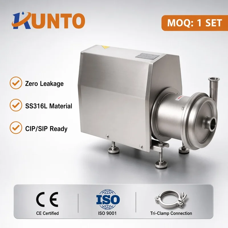 Ra 0.4 Mirror Polish SS316L  Magnetic Pump 15kW Sealless Centrifugal Transfer Food Milk Beverage