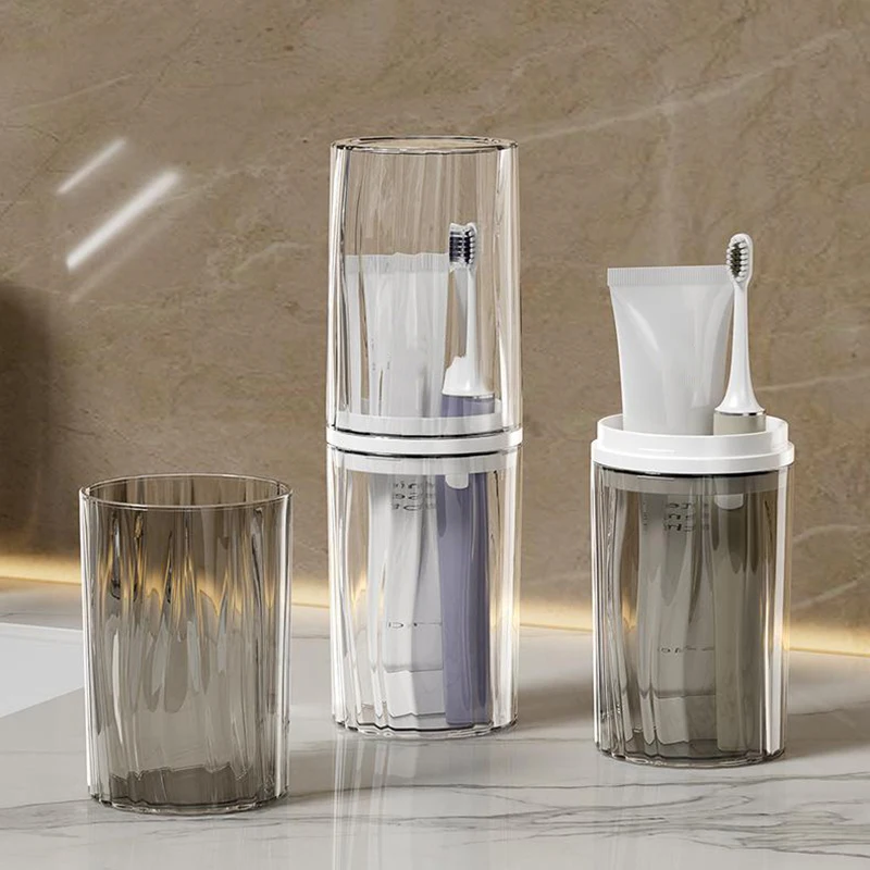 New Travel Portable Toothbrush Cup Bathroom Toothpaste Holder Storage Case Box Organizer Travel Toiletries Storage Cup