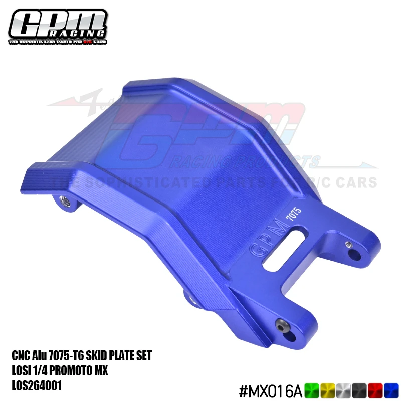 GPM aluminium 7075 skidplaten voor LOSI 1/4 Promoto-MX motorfiets