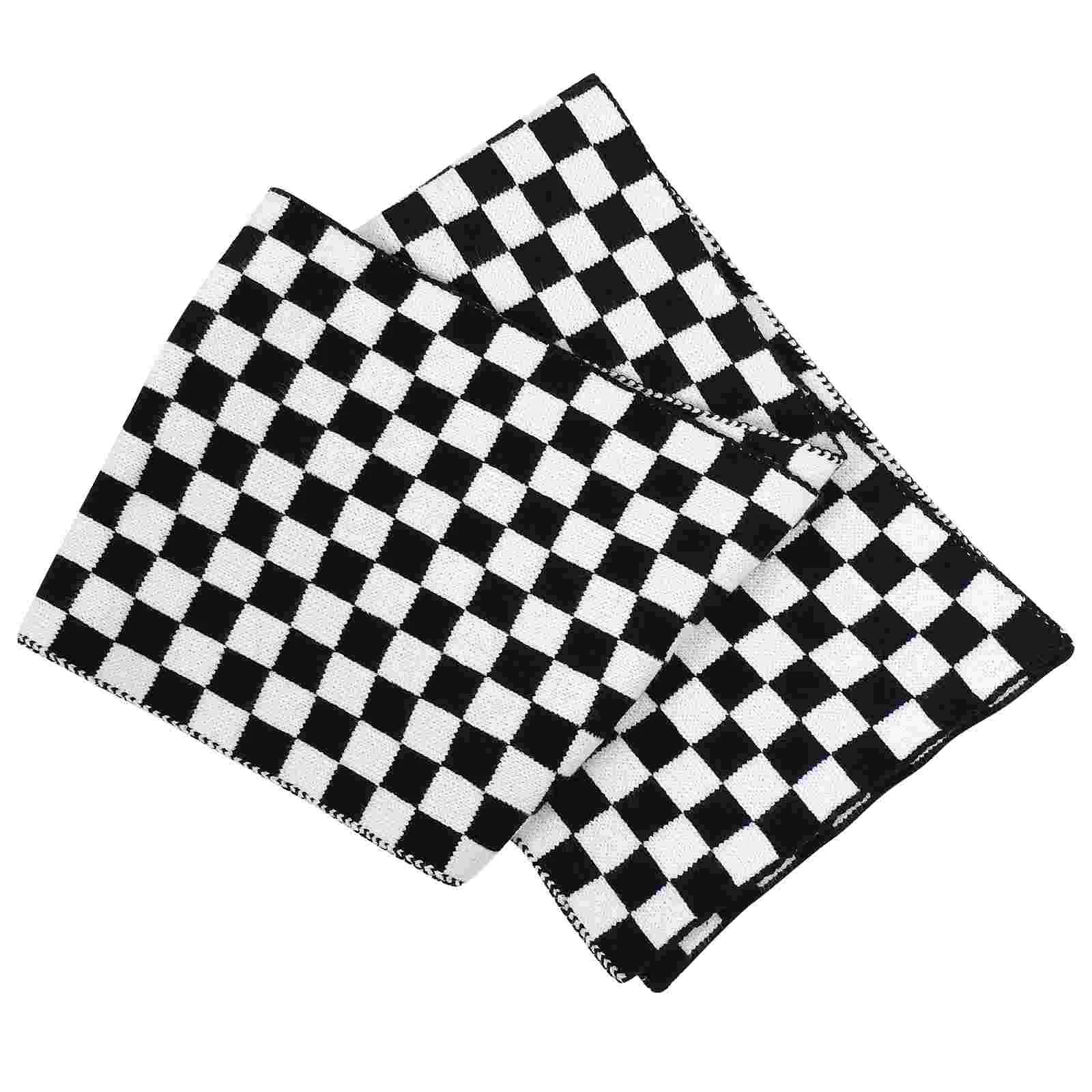 

Checkerboard Scarf Skin-friendly Women Printed Lady Korean Version Fashionable Chessboard Shawl Yarn Warm Creative