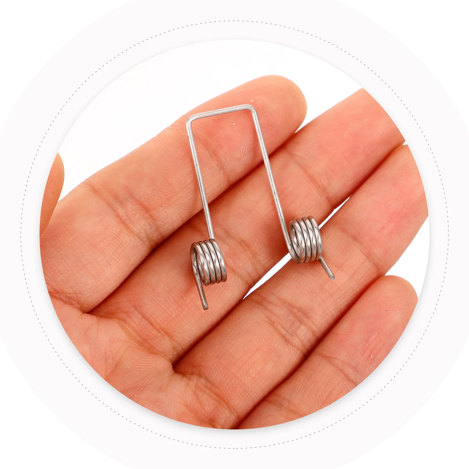 10 Pcs Stainless Steel Trash Can Accessories Garbage Automatic Metal Torsional Spring Parts