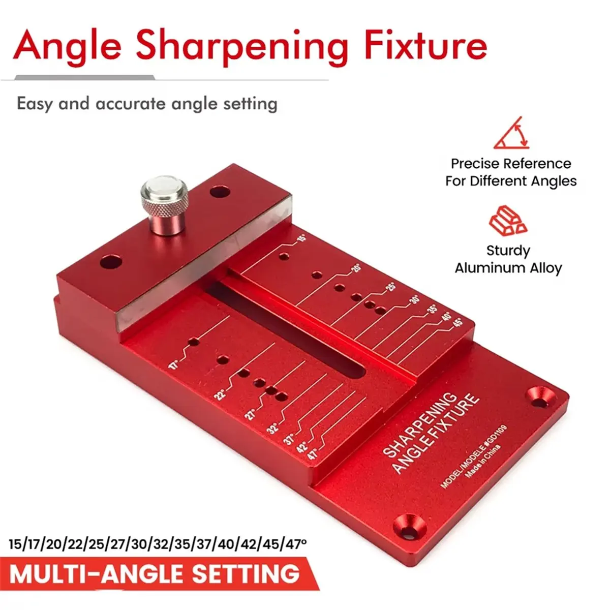 T32C New Woodworking Angle Sharpener Aluminum Alloy Sharpener Measurement of Grinding Tools Holder Woodworking Chisel
