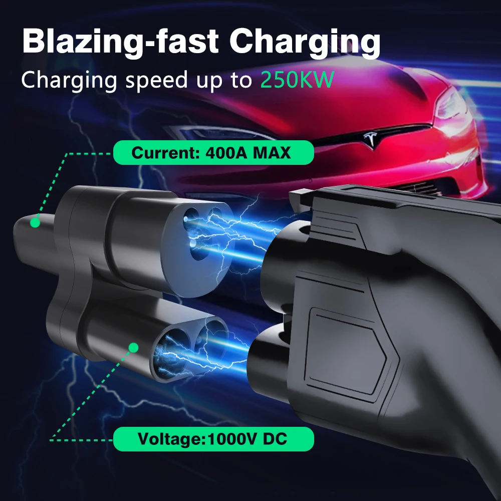 LONLINK-adaptador CCS2 a Tesla para vehículo eléctrico, convertidor de conector de cargador EV para coche, 400A, 1000V