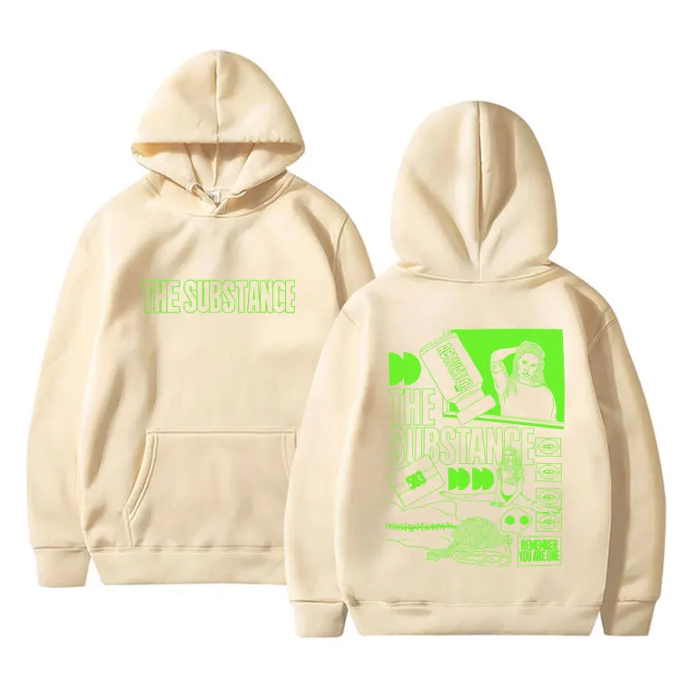 Horror Movie The Substance Double Sided Graphic Hoodie Men Women Clothing Fashion Trend Streetwear Male Casual Oversized Hoodies