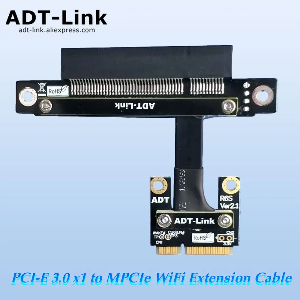 ADT-Link PCI-E 3.0 x1 to MPCIe WiFi Wireless Network Card Interface Extension Cable Adapter Riser for RAID SSD Card LAN Card