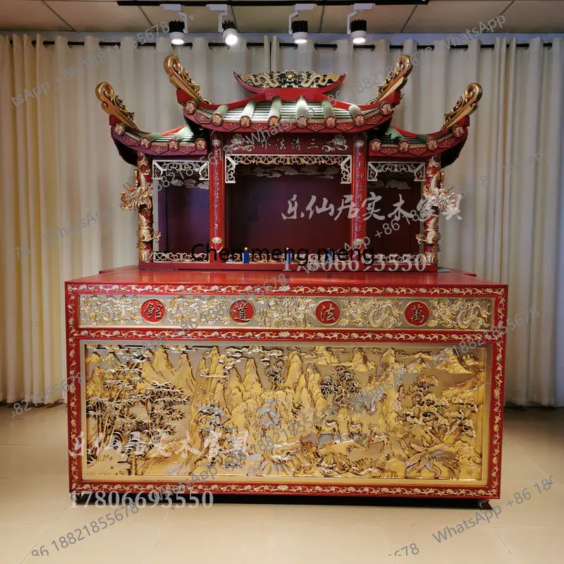 solid wood buddha niche standing cabinet temple ancestral hall shrine altar buddha hall carving