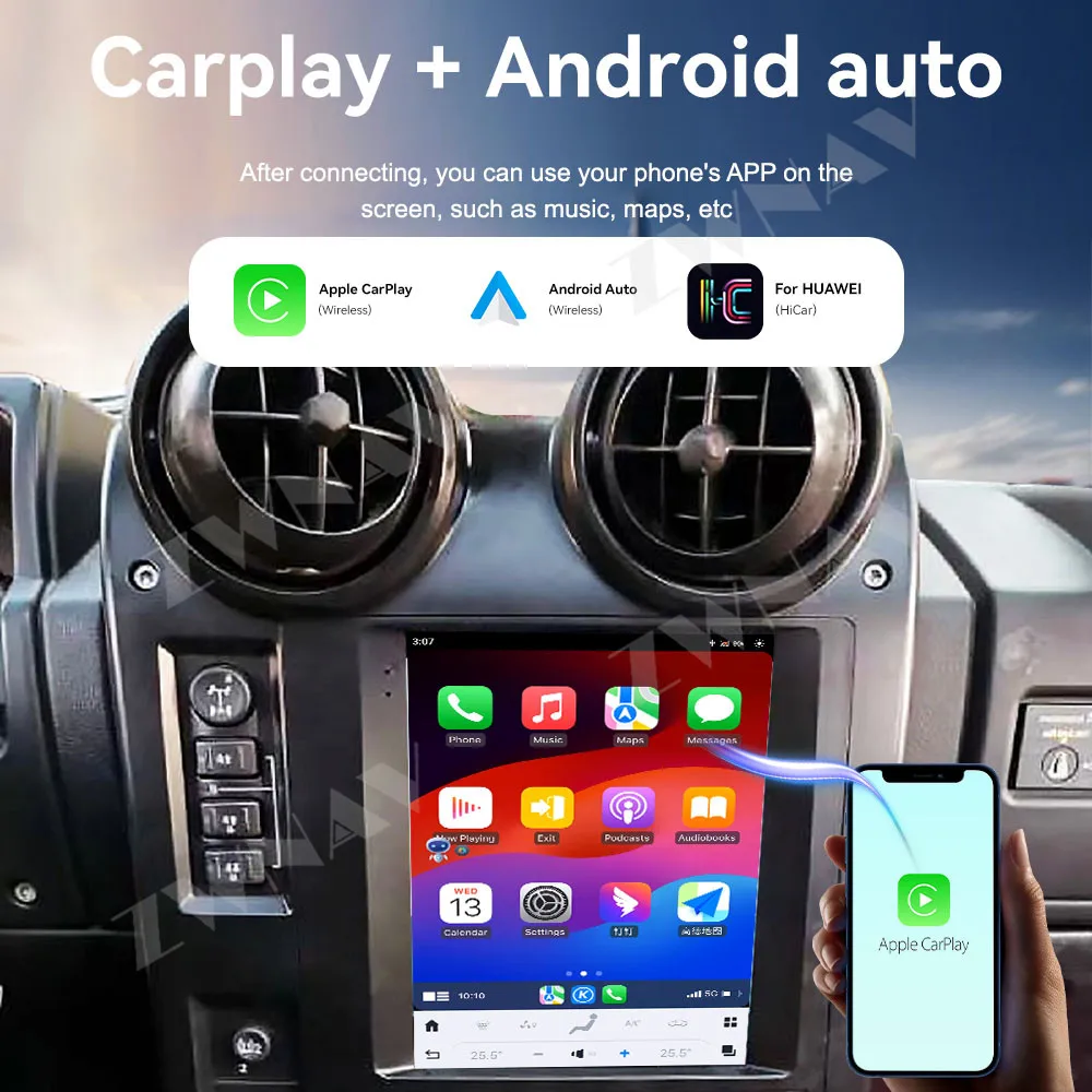 

Android 14 Wireless Carplay 10.4 Inch Touch Screen Car Radio For Hummer H2 2004-2007 Multimedia Player GPS Navigation Head Unit