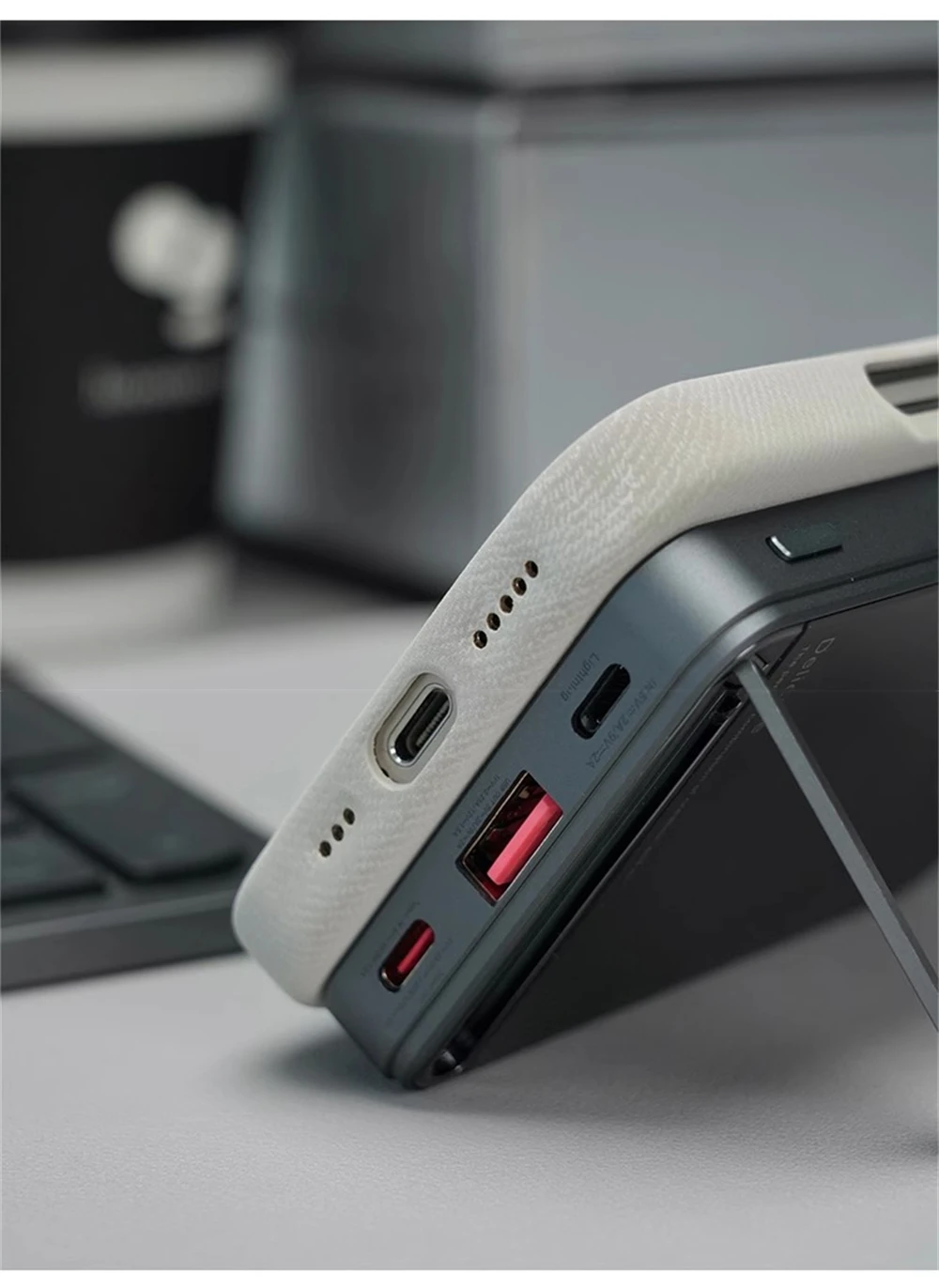 Luxuriöse stoßfeste magnetische Faser-Lederhülle für iPhone 18 17 16 Pro Max 15 14 Plus 13 12 für MagSafe kabelloses Laden. – Detail 15