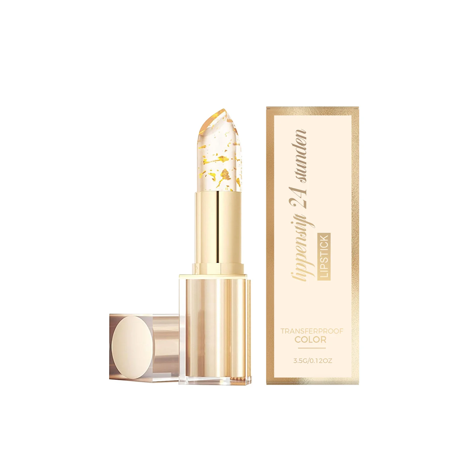 Gold Crystal Color Changing Lipstick PH Lipstick 24-Hour Moisturizing Fade Lip Lines Plump Lips Contour Hyaluronic Acid Lip Balm
