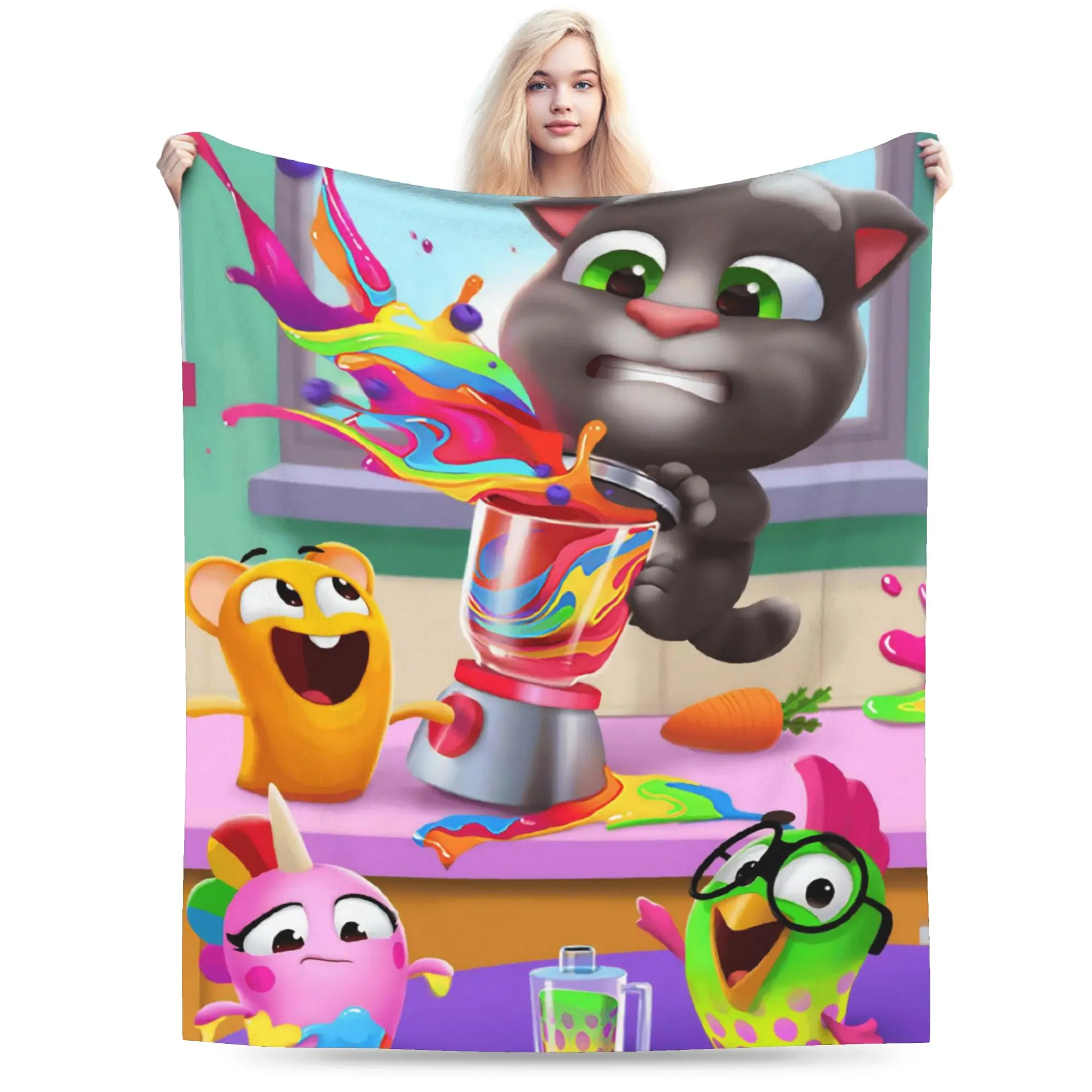 T-Talking T-Tom And F-Friends Blanket Lightweight Warm Throw Blankets for Living Room 50x60 Inches Multiple Sizes Bedding Throws
