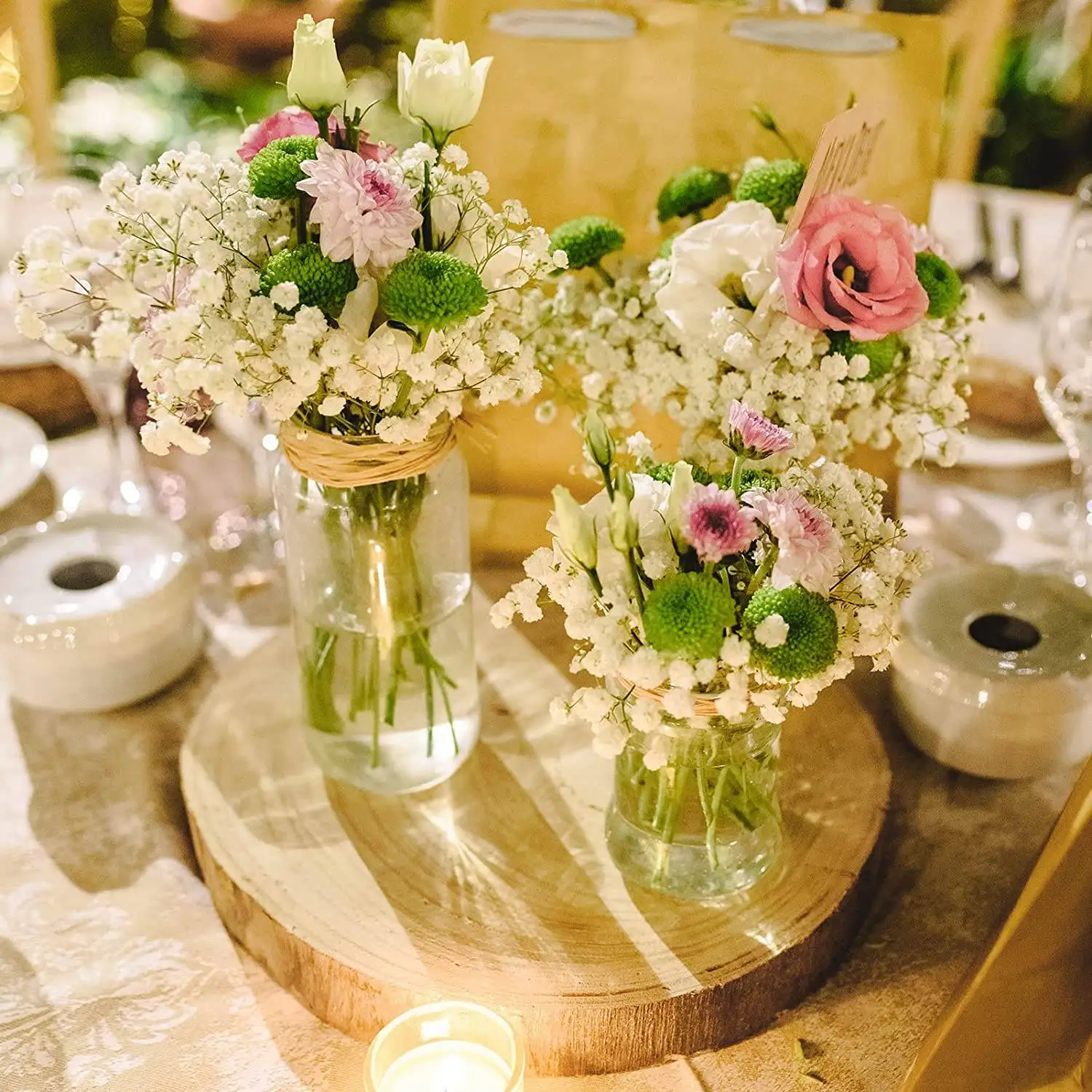 

AUAU-3 шт. большие ломтики дерева для центральных элементов, деревянные круглые для свадебных центральных элементов, проектов «сделай сам», покраски и т. д.