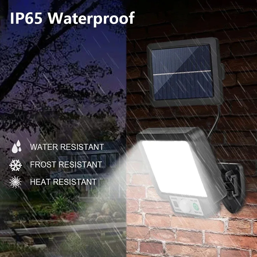 Split Solar Wall Lamp 3 Mode With Remote Control LED Solar Light Outdoor Waterproof Garden Street Lighting Garage Wall Light