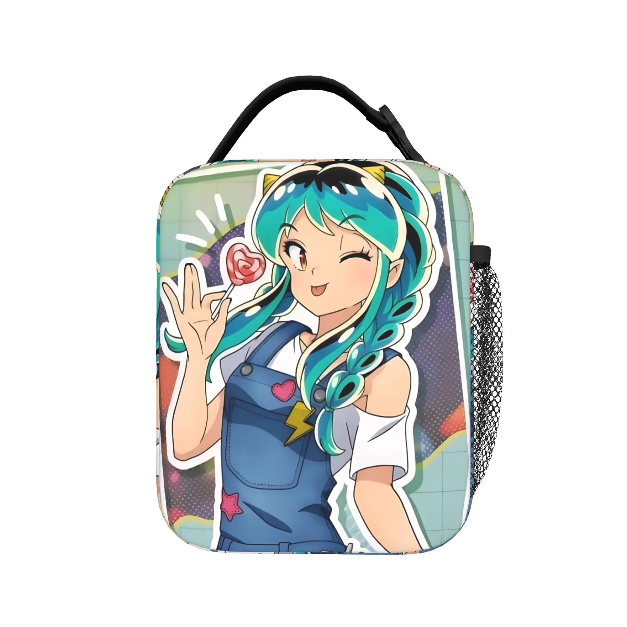 Urusei Yatsura Anime Lunch Bag  Cute Lunch Box Travel Portable Zipper Thermal Tote Handbags For Adult Waterproof Cooler Bag