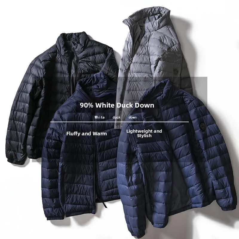 

Men's Lightweight Warm Stand Collar Casual down Jaet High Fill Power High Fluffy White Du down Faion Urban Sle