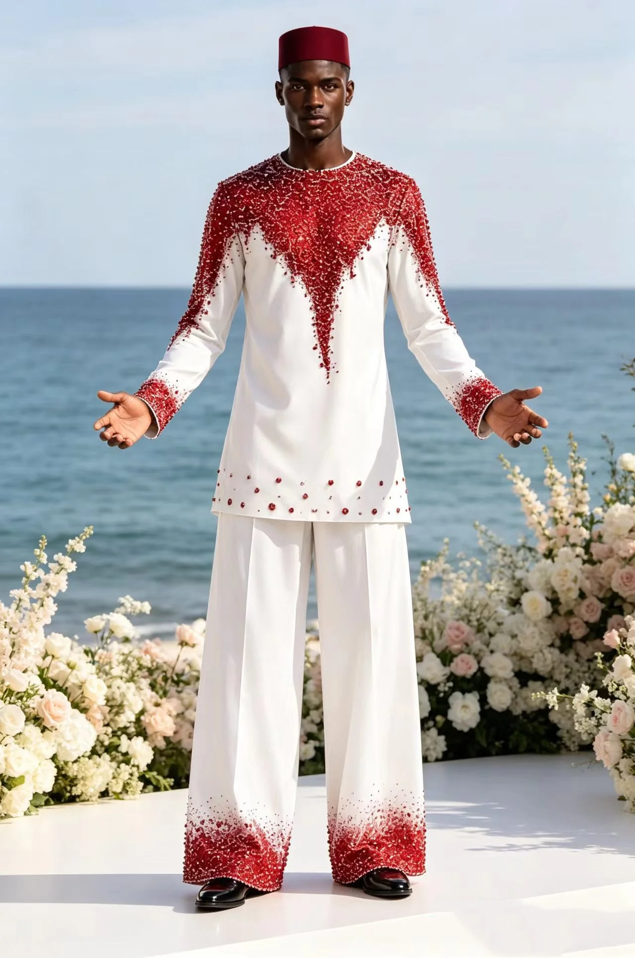 Arabic Formal Wear Men - White Arabic Men Suit Set 2