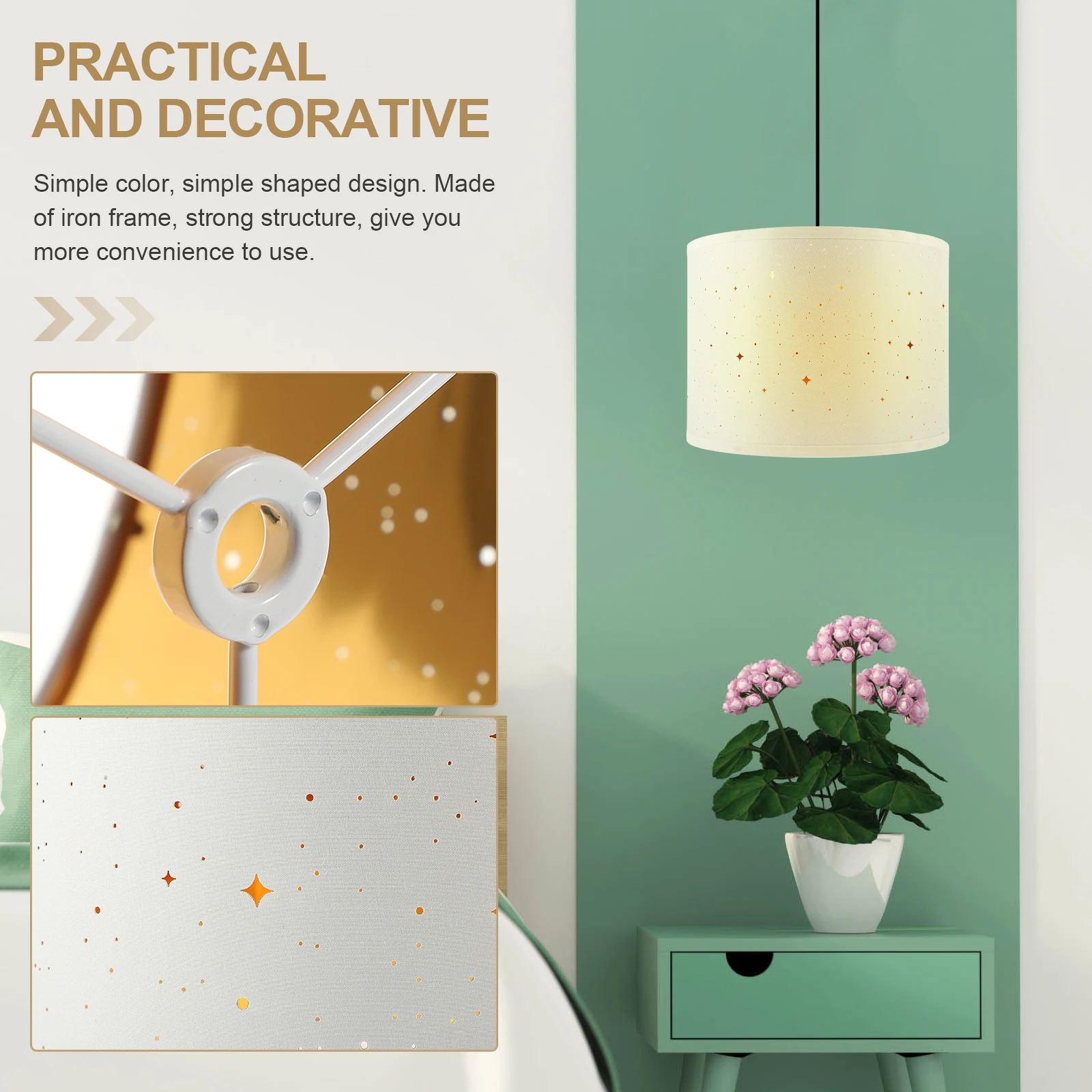 

Universal Fabric Lamp Shade Replacement Sturdy Cloth Light Cover Compact Simple Design Household Decorative for Home