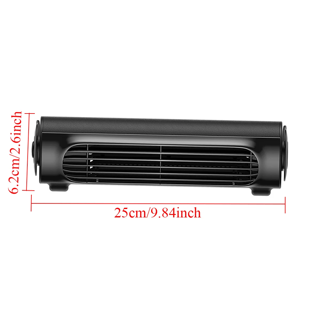 1 Set Black Car Back Fan 3 Speed Adjustable Dual Inlet Wind Wheel Type-C USB Powered For Vehicle Backseat Cooling