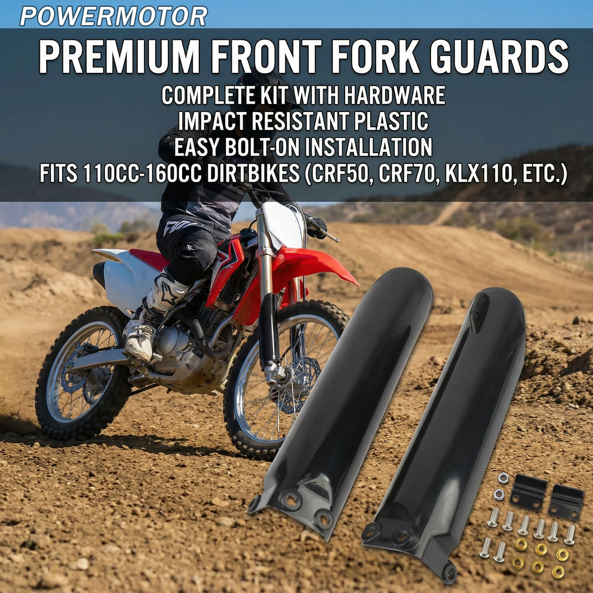 

Enduro Motorcycle Front Fork Protector Covers Fork Guards For BSE KAYO Honda CRF50 CRF70 KLX110 110cc-160cc DirtBike Modified