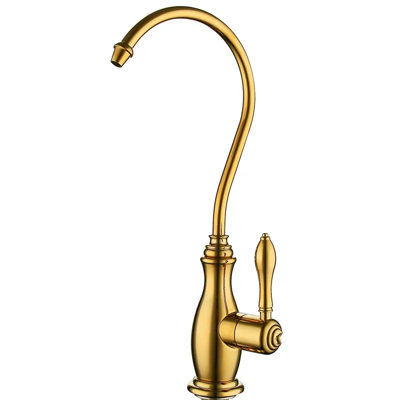 Solid Brass Kitchen Drinking Water Faucet Pure Water Faucet Golden Filtered Tap