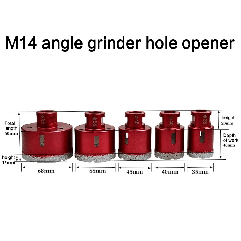 M14 Thread Connection Vacuum Brazed Diamond Drilling Core Bits Porcelain Tile Drill Bits Marble Stone Masonry Hole Saw