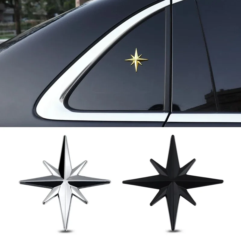 1Pcs 3D Metal Car Emblem Guide Star Badge Sticker Universal Auto Motorcycle Decoration Car Styling Accessories
