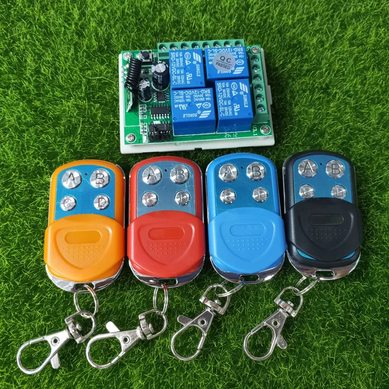 433mhz Universal  DC 12V 10A  4 channel  RF Wireless Remote Control  system   Receiver   Transmitter  Lighting/electric door