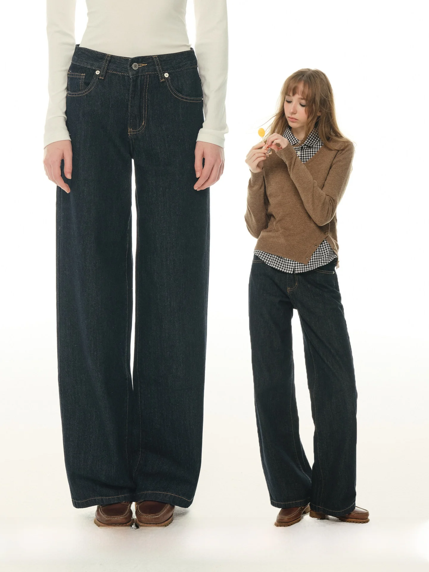 

Retro Micro Flared Jeans Women's Slimming Hoof Bell Bot Pants High Waist Cotton Casual Long Trousers