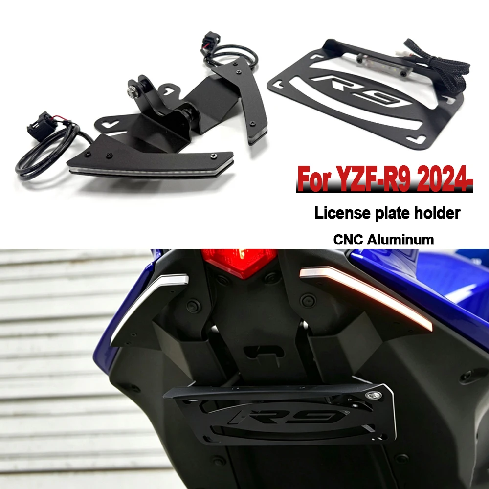 New Motorcycle License Plate Holder Tail Tidy Fender Eliminator Bracket LED Turn Signal For YAMAHA YZF-R9 YZF R9 2025-2026