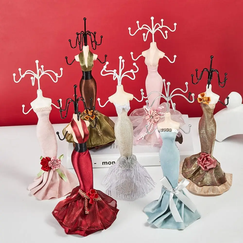 

Organizer Rack Necklace Mannequin Display Stand Ring Princess Earrings Stand Holder Display Luxury Bow