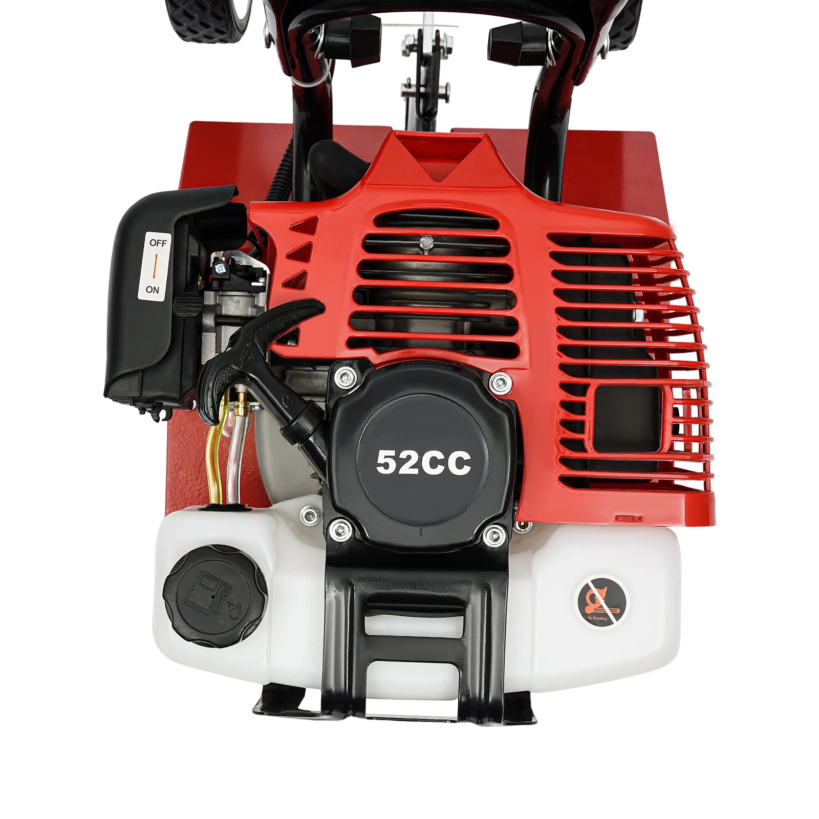 52CC 2-السكتة الدماغية Rototiller 1700W المزارع مع عجلات قابلة للتعديل، آلة ربط التربة المحمولة لساحة الحديقة، نبات المزرعة