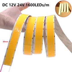 Striscia LED COB ultra luminosa 24V 1600LED/m Luce LED flessibile dimmerabile ad alta densità 30mm Larghezza PCB Striscia COB 3000K 4000K 6000K