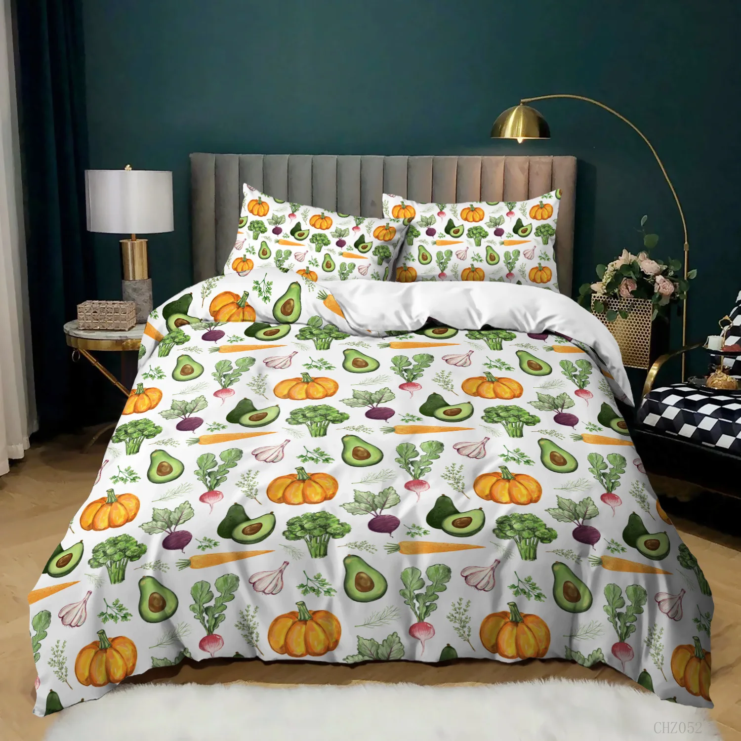 Pumpkin Duvet Cover Set Pumpkin Harvesting Holiday Halloween Thanksgiving Theme Bedding Set Microfiber Queen Size Quilt Cover