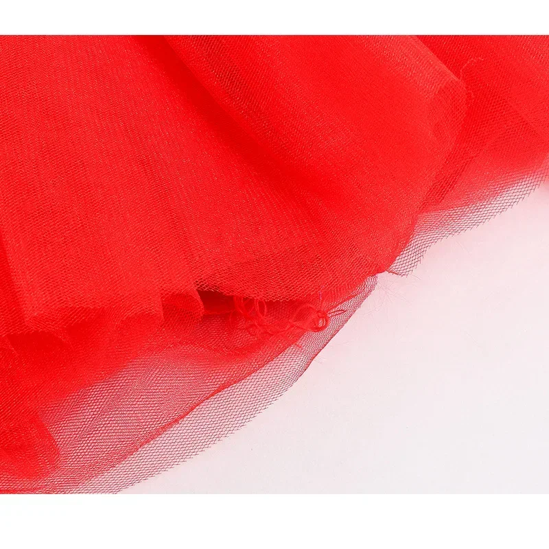 Rotes Sommerkleid für Kinder, Qipao, chinesische Mode, Performance-Cheongsam, Netzstoff, Prinzessinnenkleider, Tanzkleidung für Kinder, Vestidos – Detail 10