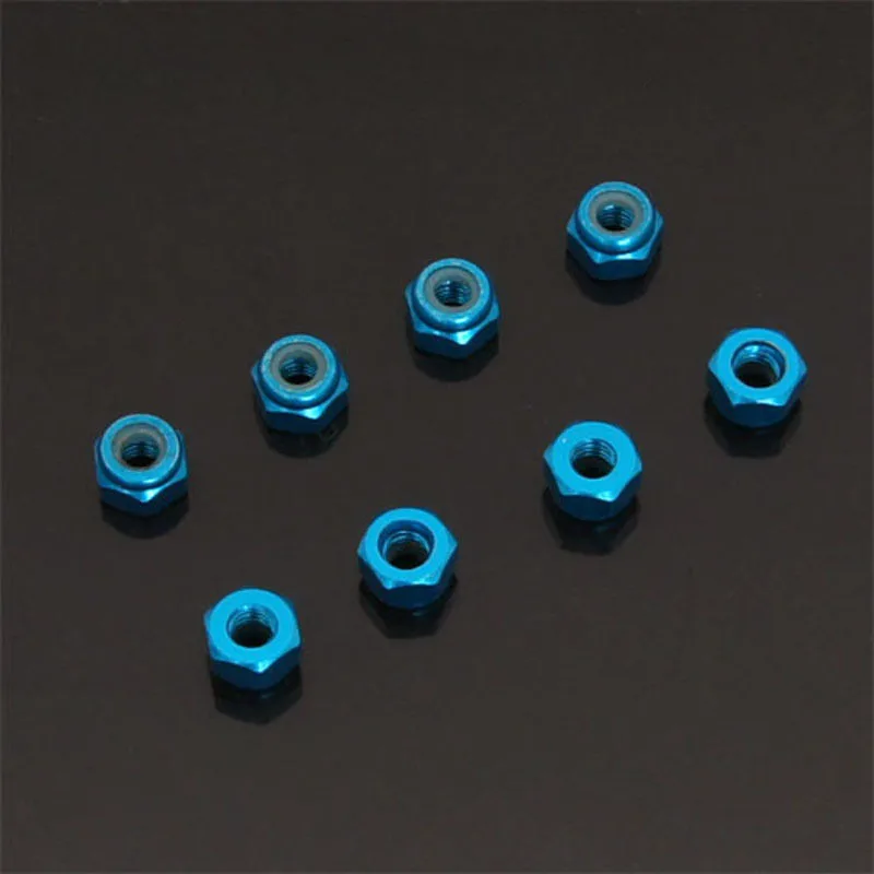 HSP 122048 02102 Aluminum Nylon Nut M3 8pcs/ Set RC Upgrade Parts For 1/10 4WD On Road Car XRST Power 8PCS image 2