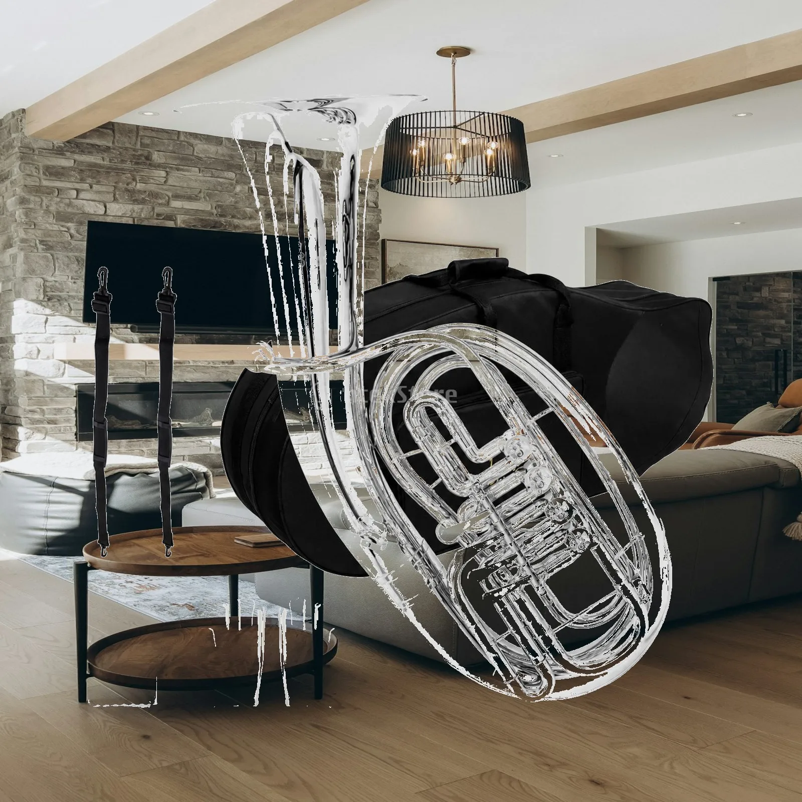 SLADE LDT970 Euphonium Warm Sound Marching Euphonium with Carrying Case Brass Instrument Large Bell Professional Tone
