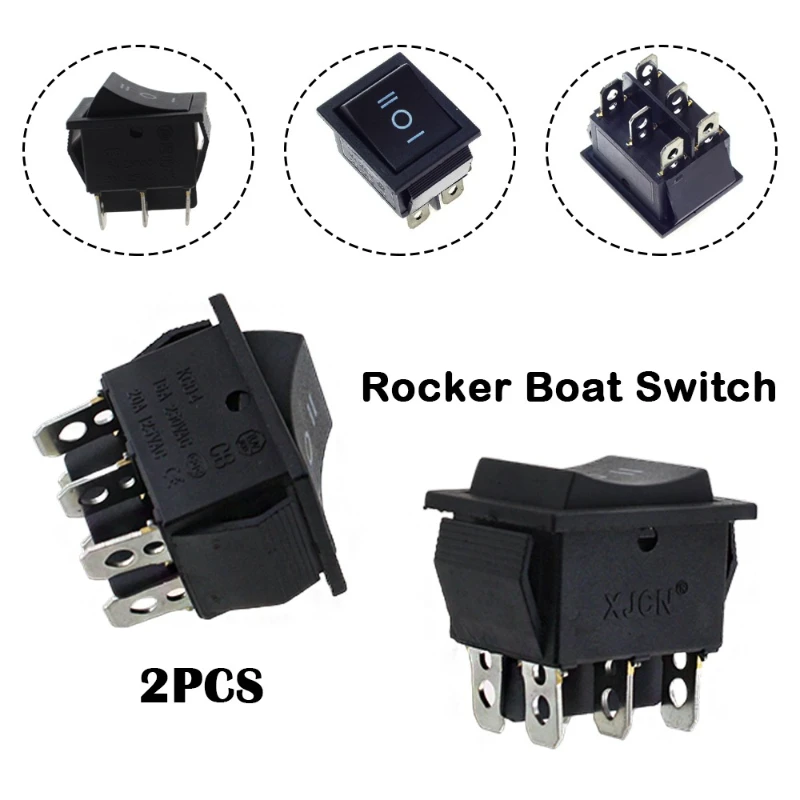 

2PCS Self Reset Rocker Switch Momentary KCD4 Power Switch ON-OFF-ON Reset 3 Position 6 Pins 16A 250VAC/ 20A 125VAC