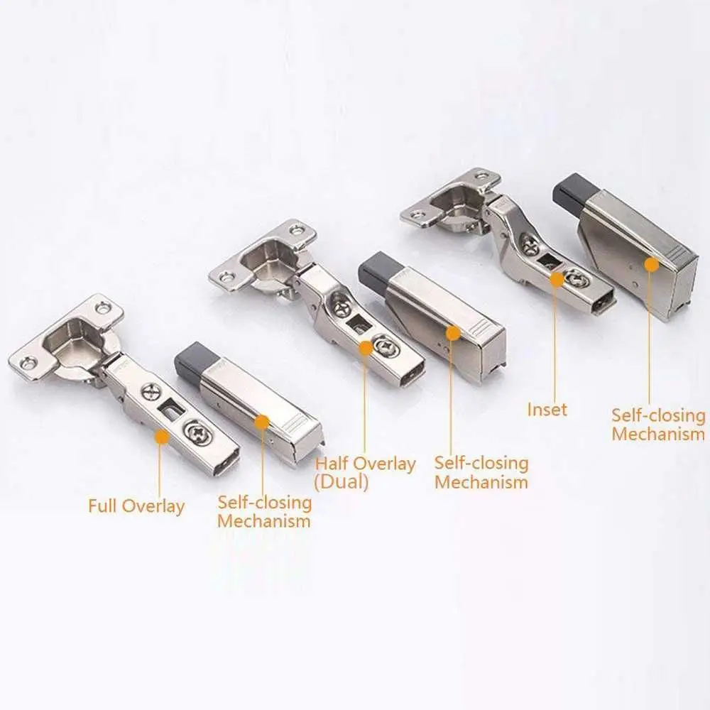 Furniture Straight Arm Adjustable Fast loading Buffer hinge Full Overlay Hinge Automatically Hinge buffer damper