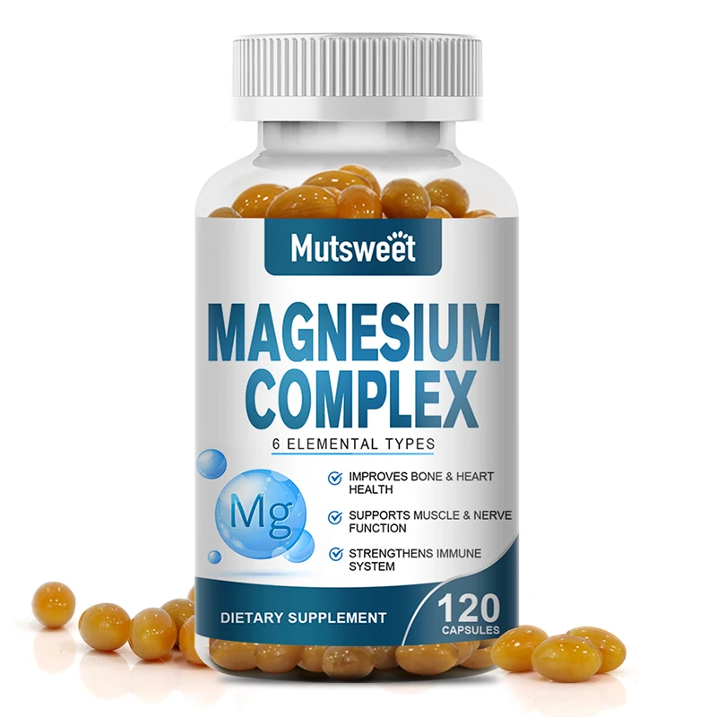 MUTSWEET 500mg Premium Magnesium Complex Citrate Malate Taurate Oxide Muscle Relaxation Supplement For Leg Cramps For Adults