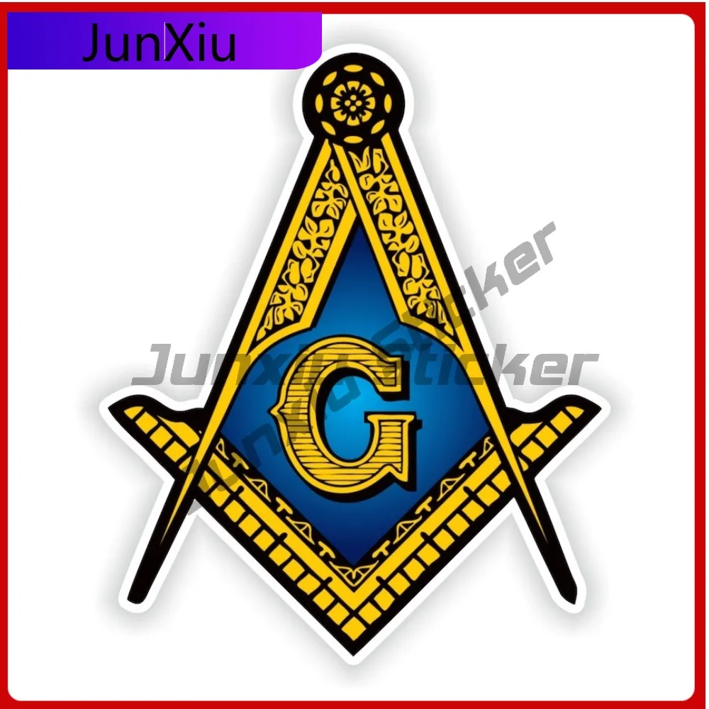 

Masonic Emblem Freemasonry Sticker Waterproof Decals V125 Motorcycle Stickers Camping Sticker Car Decoration Guitar Accessories