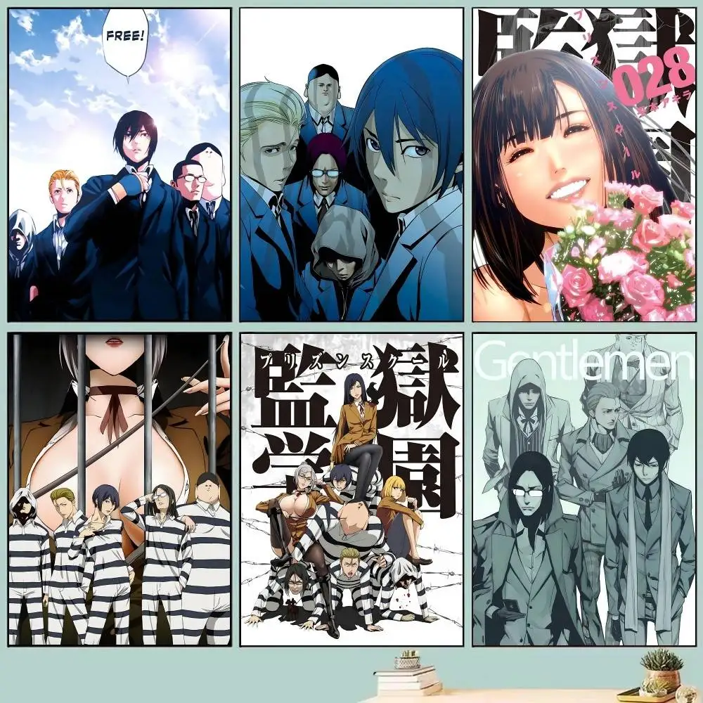 Classic Cartoon Anime P-Prison School Posters Self Adhesive Waterproof Ideal For Living Room Bedroom Bar Decoration