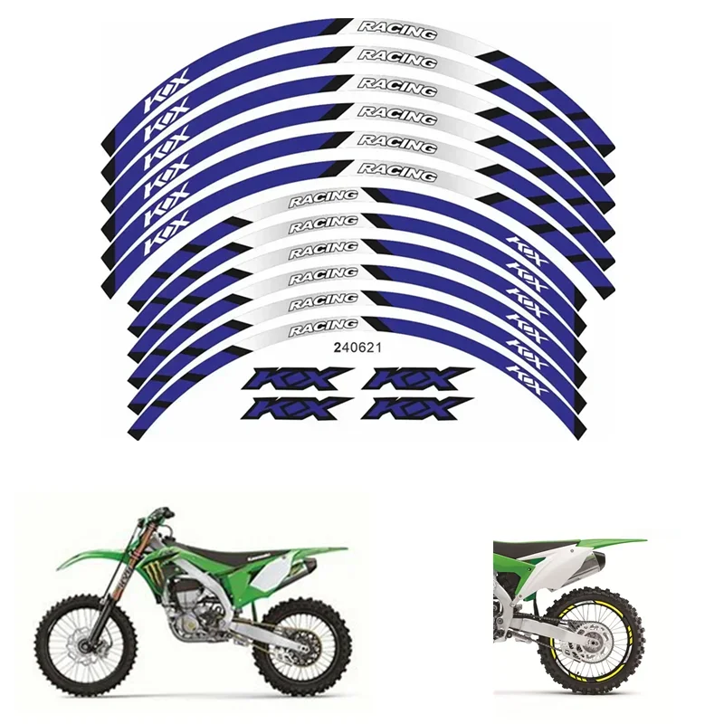 For Kawasaki KX 450 250 250F 450F 85 125 100 50 550 60 65 80 85  Motorcycle Parts Contour Wheel Decoration Decal Sticker - B